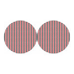 Red Black And White Houndstooth Print Car Coasters