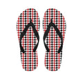 Red Black And White Houndstooth Print Flip Flops
