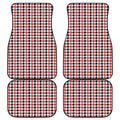 Red Black And White Houndstooth Print Front and Back Car Floor Mats