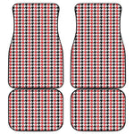 Red Black And White Houndstooth Print Front and Back Car Floor Mats
