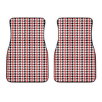 Red Black And White Houndstooth Print Front Car Floor Mats
