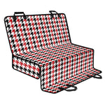 Red Black And White Houndstooth Print Pet Car Back Seat Cover
