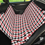 Red Black And White Houndstooth Print Pet Car Back Seat Cover
