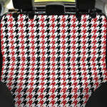 Red Black And White Houndstooth Print Pet Car Back Seat Cover