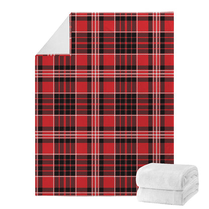 Red Black And White Scottish Plaid Print Blanket