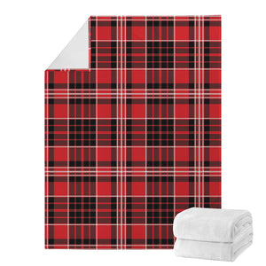 Red Black And White Scottish Plaid Print Blanket