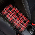 Red Black And White Scottish Plaid Print Car Center Console Cover