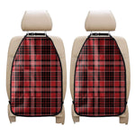 Red Black And White Scottish Plaid Print Car Seat Organizers