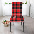 Red Black And White Scottish Plaid Print Dining Chair Slipcover