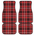 Red Black And White Scottish Plaid Print Front and Back Car Floor Mats