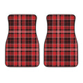 Red Black And White Scottish Plaid Print Front Car Floor Mats