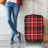 Red Black And White Scottish Plaid Print Luggage Cover