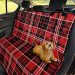 Red Black And White Scottish Plaid Print Pet Car Back Seat Cover