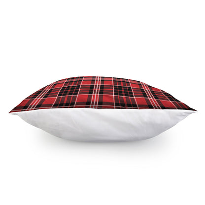 Red Black And White Scottish Plaid Print Pillow Cover