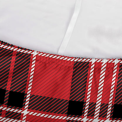 Red Black And White Scottish Plaid Print Sofa Cover