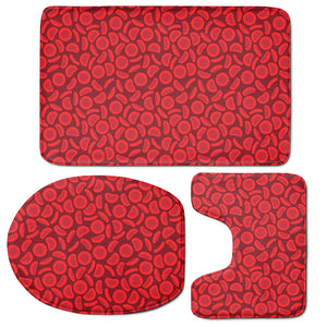 Red Blood Cells Pattern Print 3 Piece Bath Mat Set