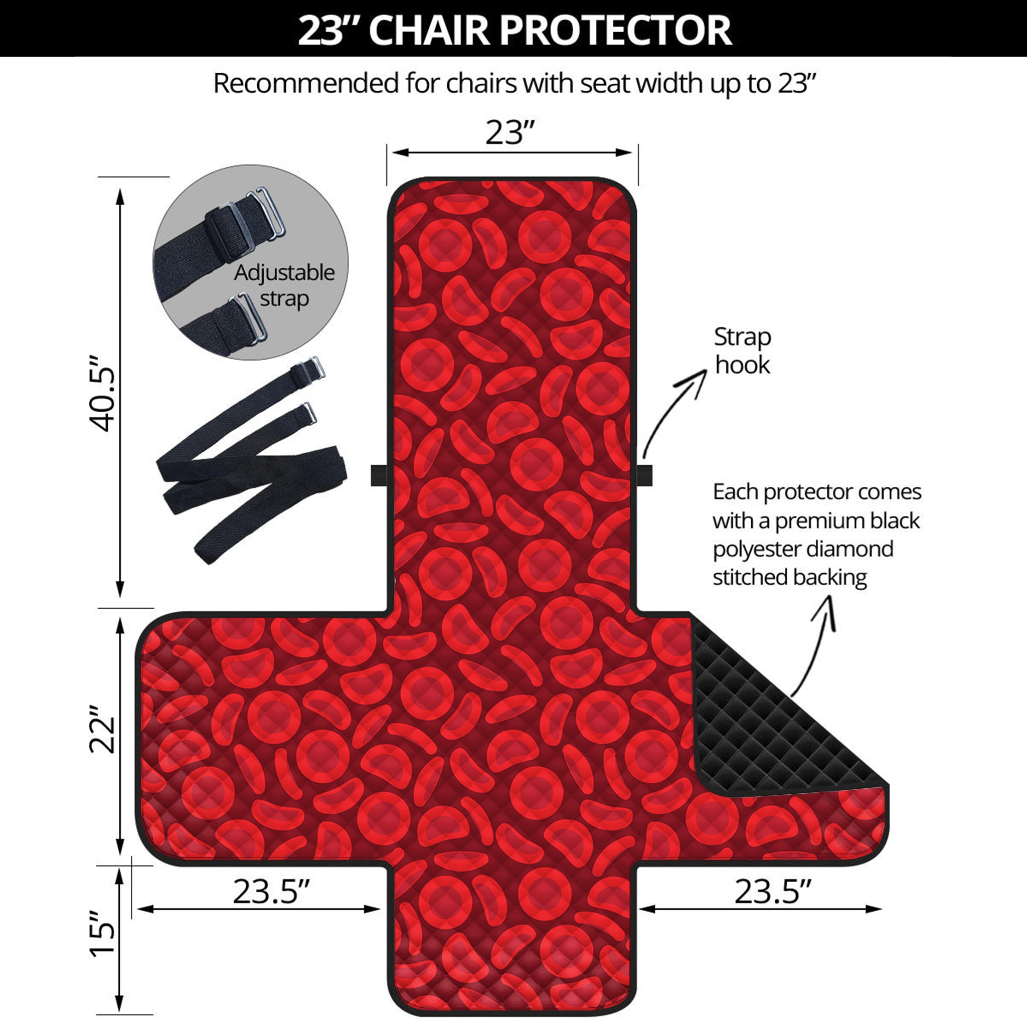 Red Blood Cells Pattern Print Armchair Protector