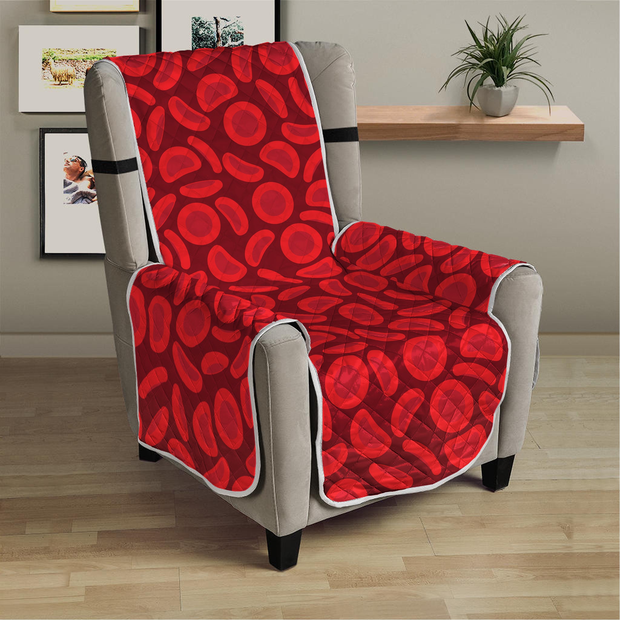 Red Blood Cells Pattern Print Armchair Protector