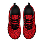 Red Blood Cells Pattern Print Black Sneakers