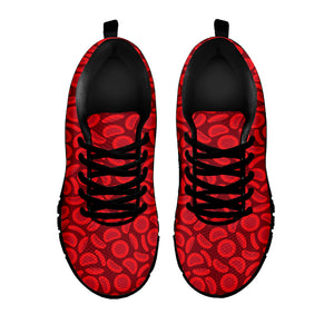 Red Blood Cells Pattern Print Black Sneakers