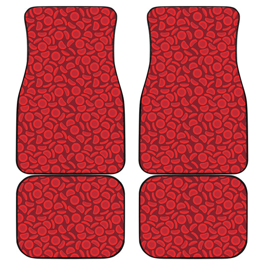 Red Blood Cells Pattern Print Front and Back Car Floor Mats