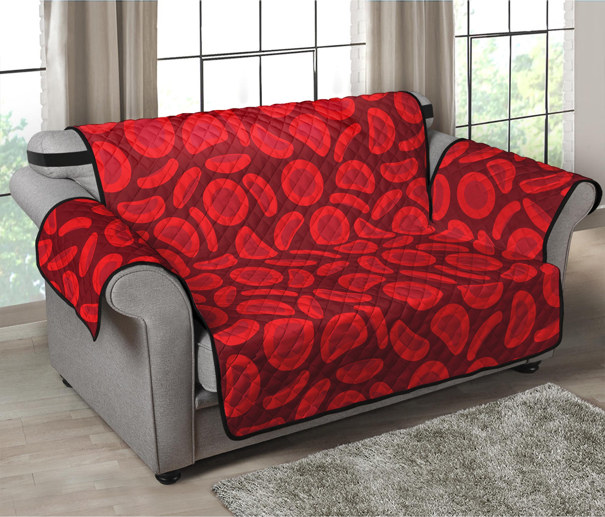 Red Blood Cells Pattern Print Loveseat Protector