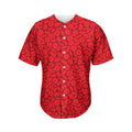 Red Blood Cells Pattern Print Men's Baseball Jersey