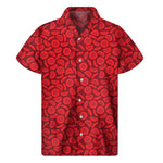 Red Blood Cells Pattern Print Men's Short Sleeve Shirt