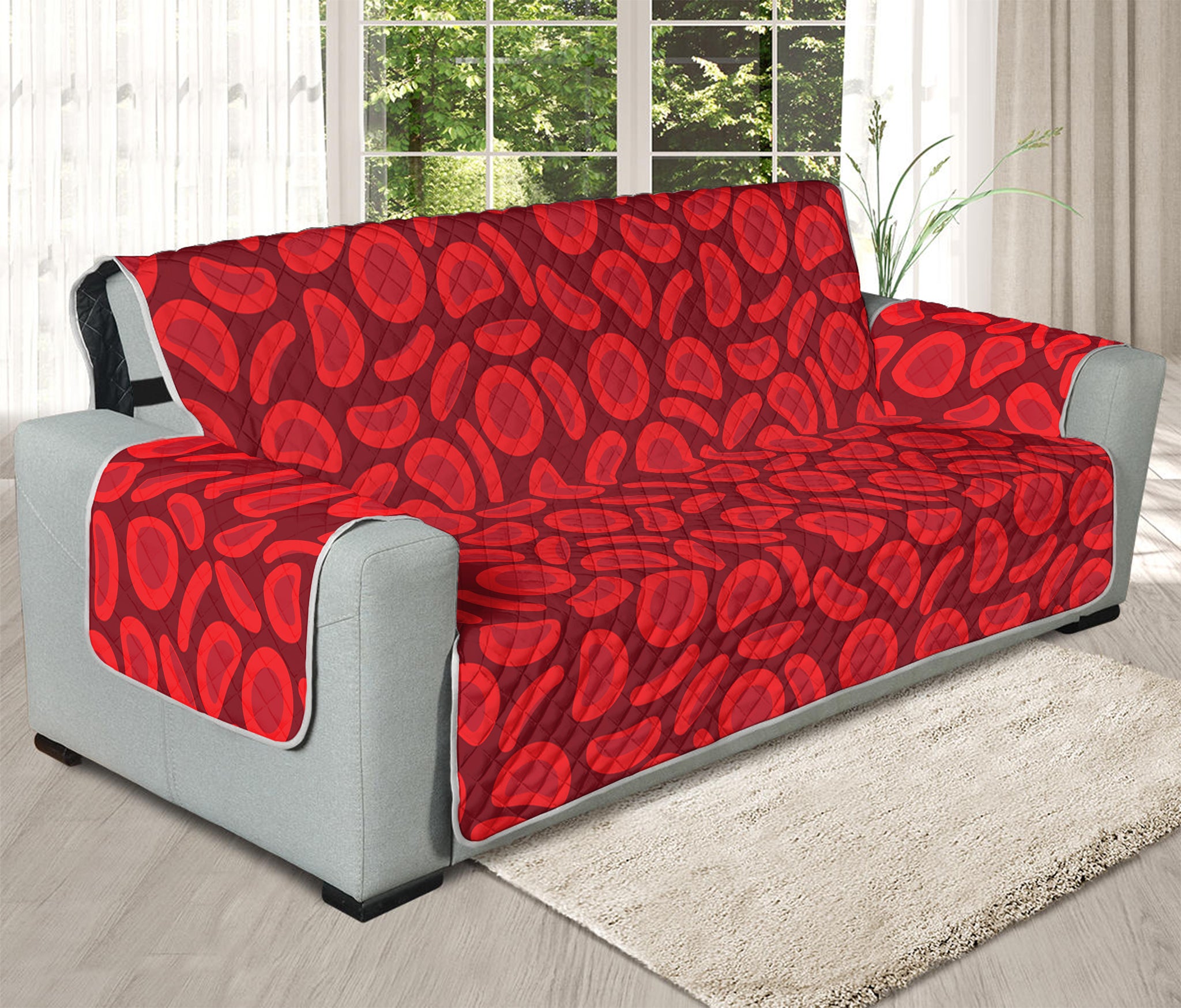 Red Blood Cells Pattern Print Oversized Sofa Protector