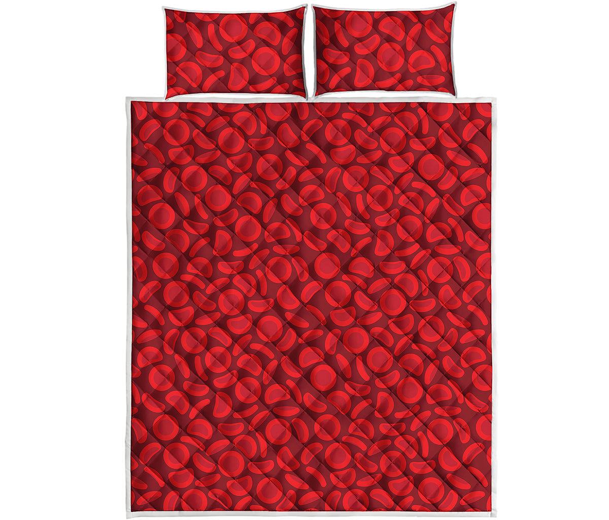 Red Blood Cells Pattern Print Quilt Bed Set