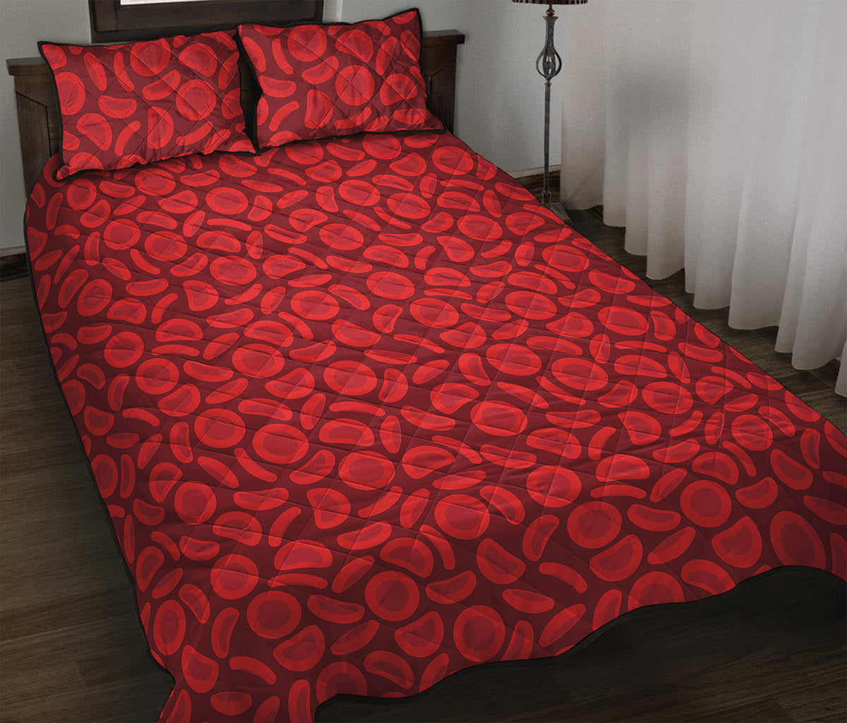 Red Blood Cells Pattern Print Quilt Bed Set