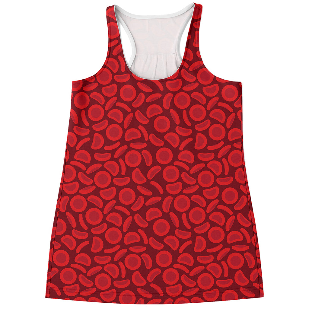 Red Blood Cells Pattern Print Women's Racerback Tank Top