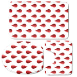 Red Blood Drop Pattern Print 3 Piece Bath Mat Set