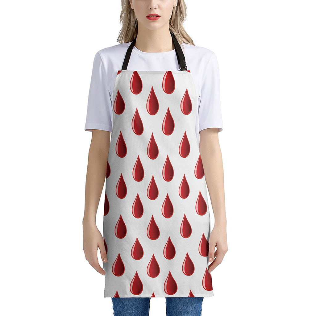 Red Blood Drop Pattern Print Apron