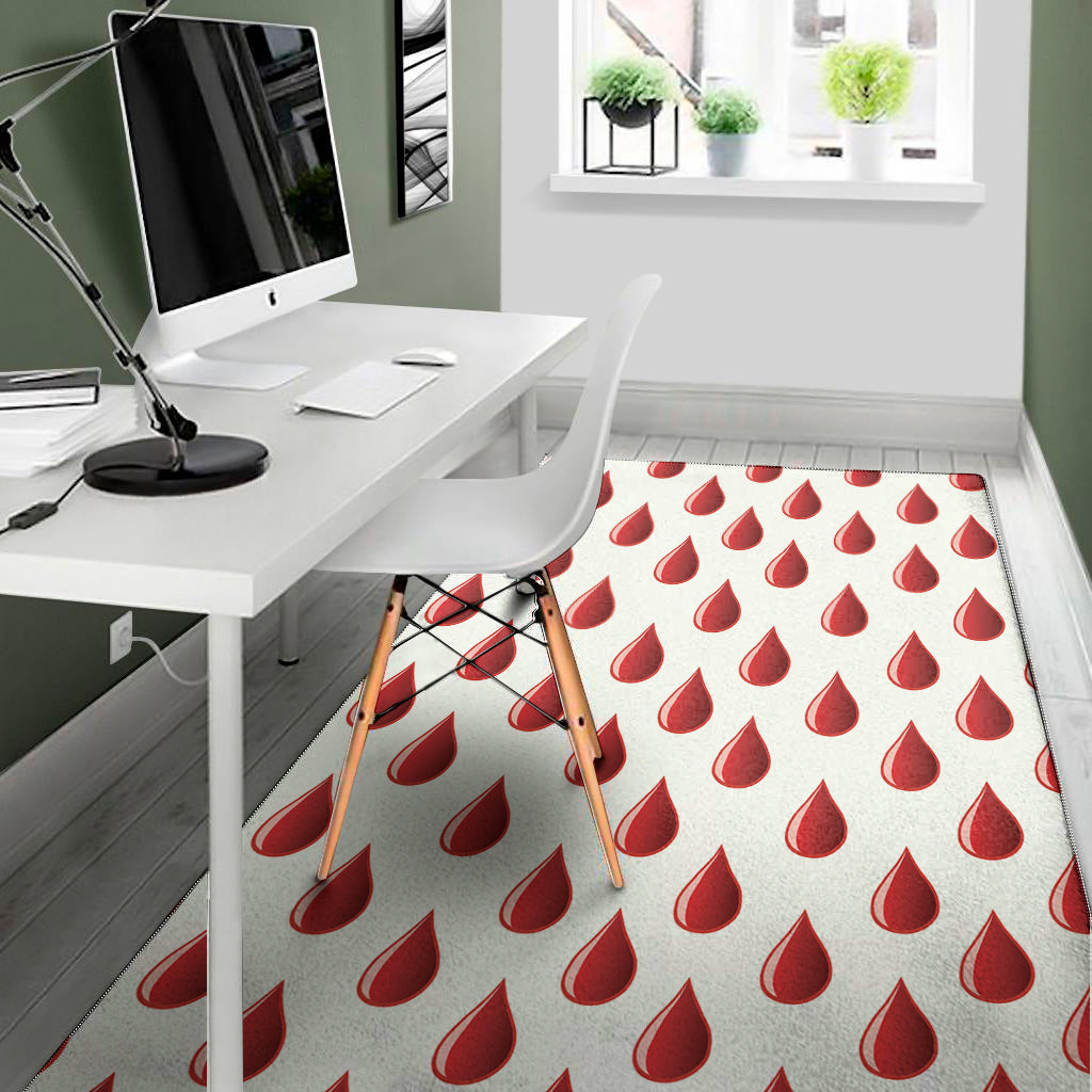 Red Blood Drop Pattern Print Area Rug