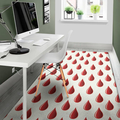 Red Blood Drop Pattern Print Area Rug