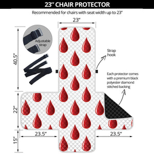 Red Blood Drop Pattern Print Armchair Protector