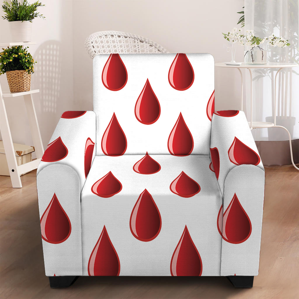 Red Blood Drop Pattern Print Armchair Slipcover