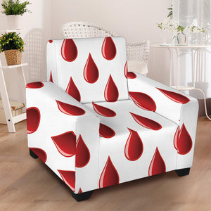 Red Blood Drop Pattern Print Armchair Slipcover