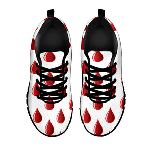 Red Blood Drop Pattern Print Black Sneakers