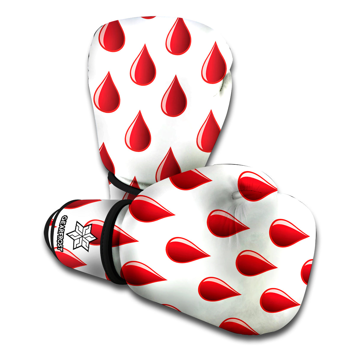 Red Blood Drop Pattern Print Boxing Gloves