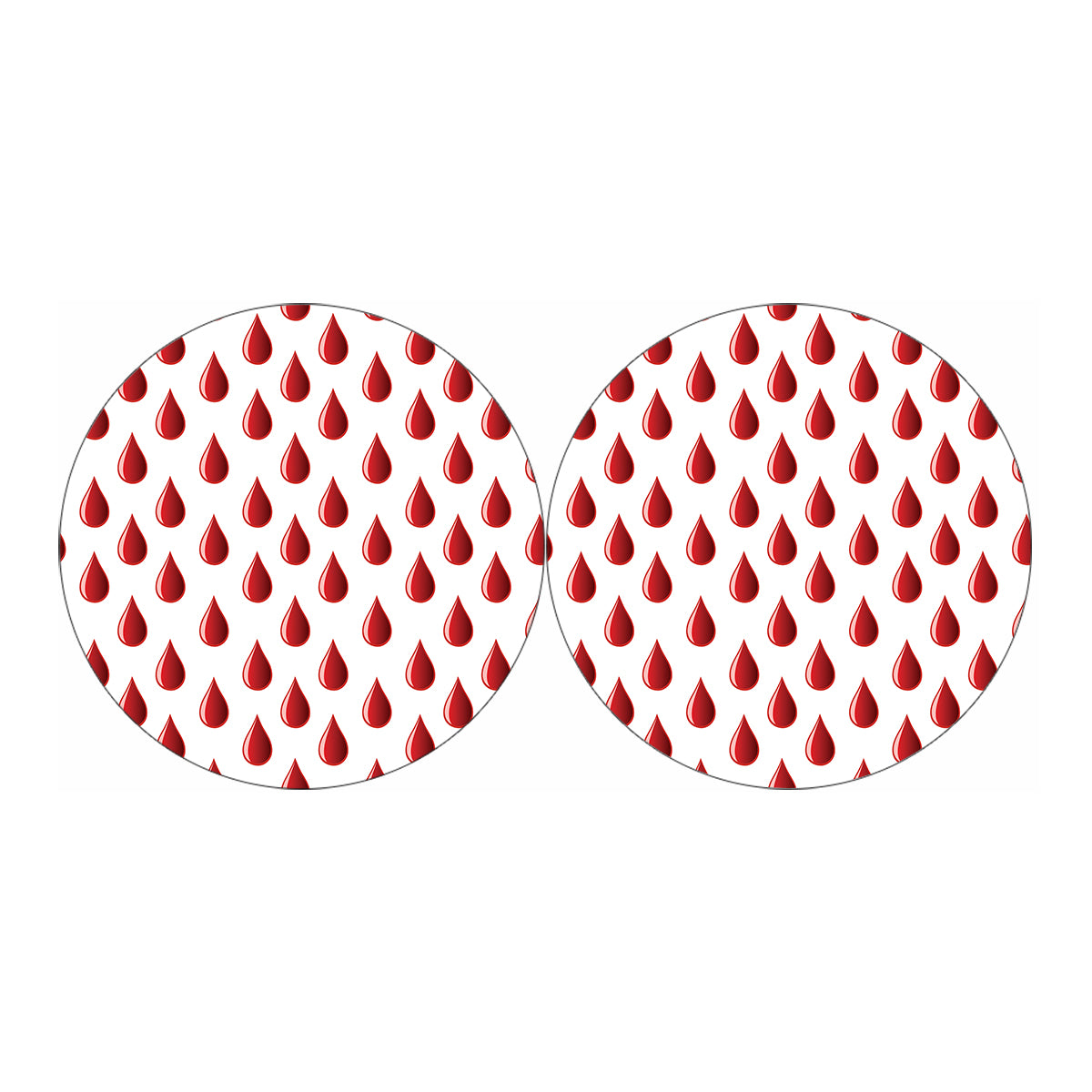 Red Blood Drop Pattern Print Car Coasters