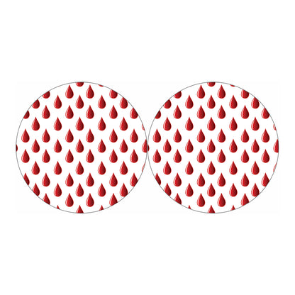 Red Blood Drop Pattern Print Car Coasters