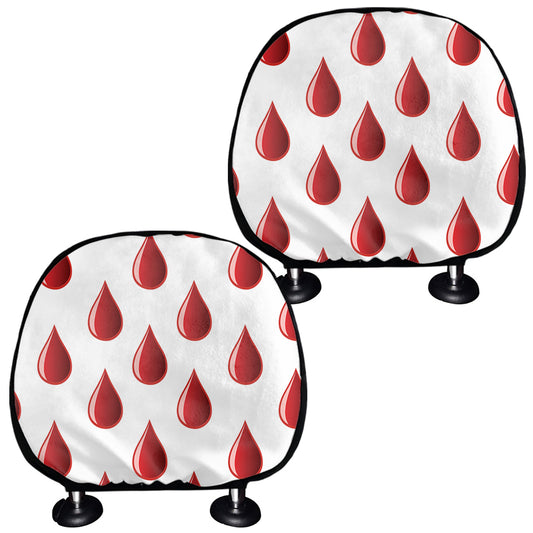 Red Blood Drop Pattern Print Car Headrest Covers
