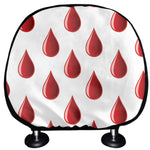 Red Blood Drop Pattern Print Car Headrest Covers