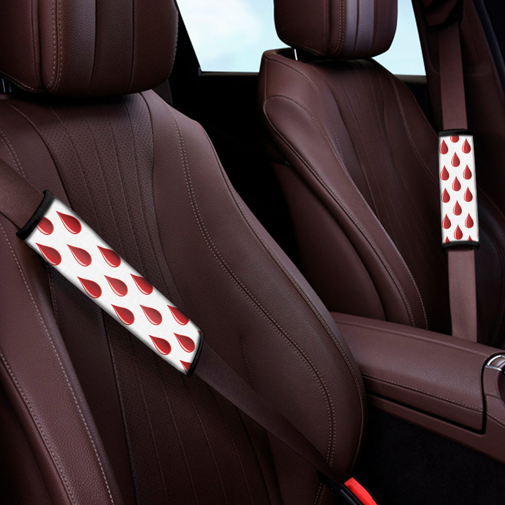 Red Blood Drop Pattern Print Car Seat Belt Covers