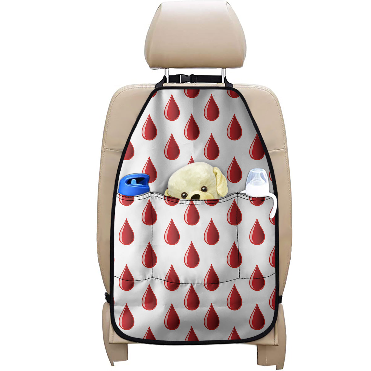 Red Blood Drop Pattern Print Car Seat Organizers