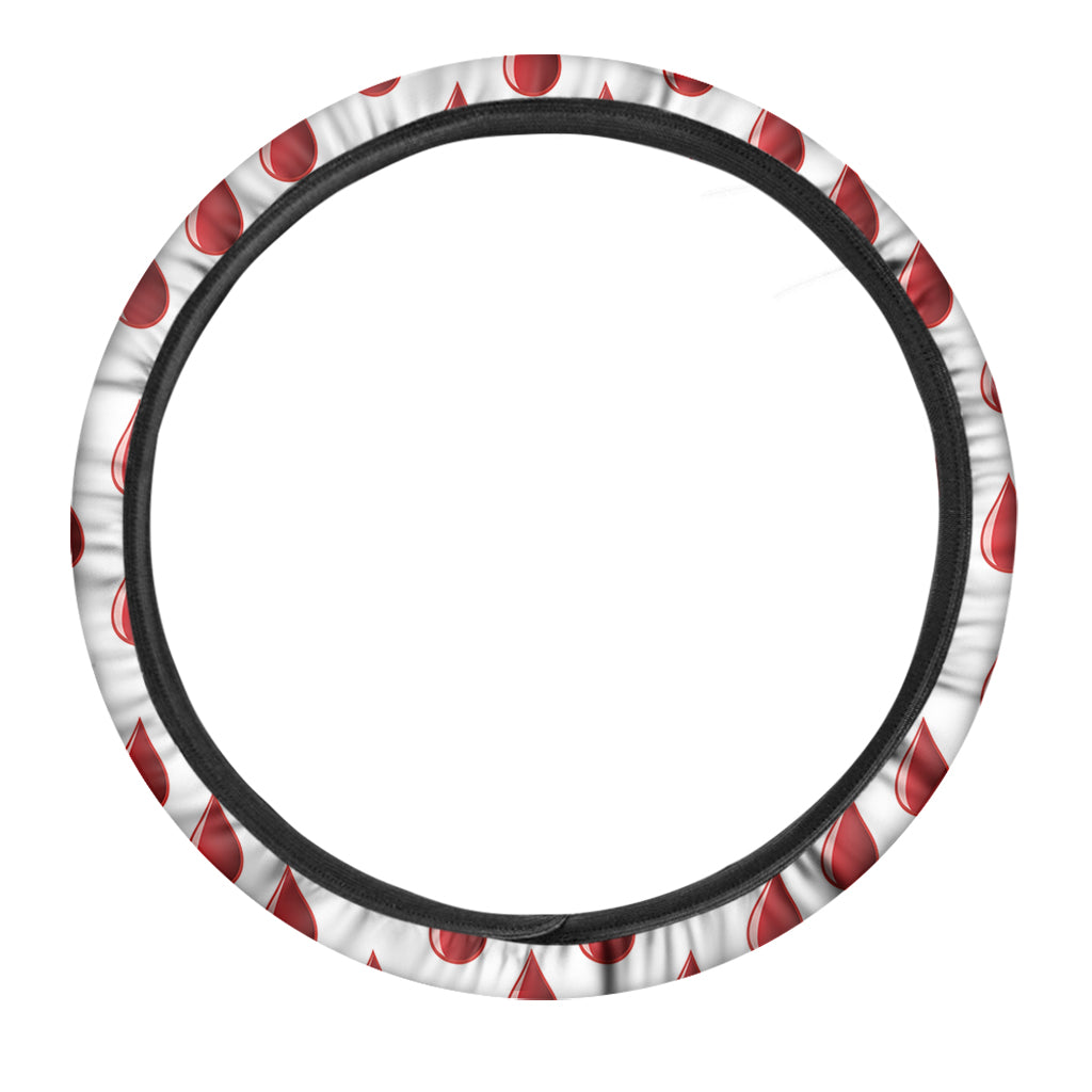 Red Blood Drop Pattern Print Car Steering Wheel Cover