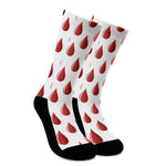 Red Blood Drop Pattern Print Crew Socks