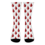 Red Blood Drop Pattern Print Crew Socks